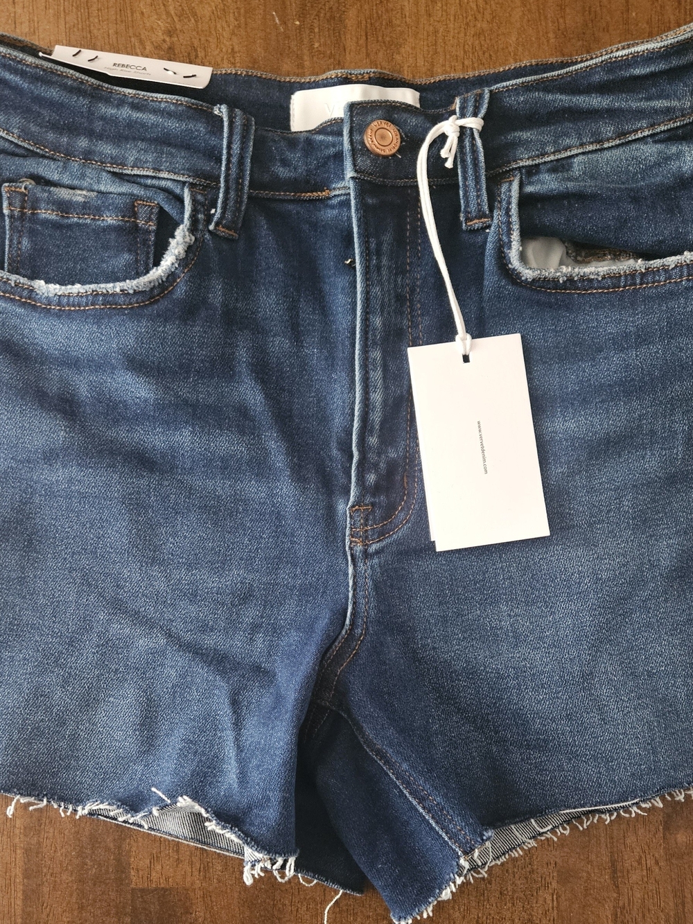 Women's Blue Denim Jean Shorts - Classic High-Rise Cut